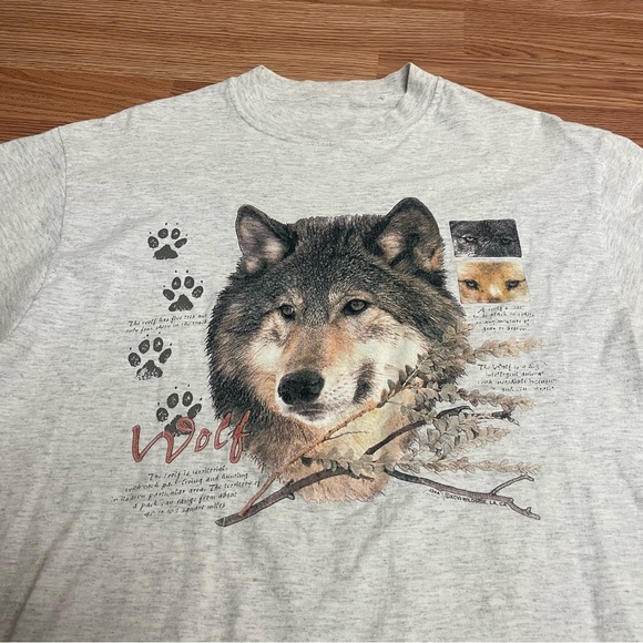 Vintage Wildside Wolf Men’s Graphic Tee Shirt Large Long Sleeve Gray 90’s Print - Picture 3 of 5